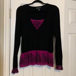 INC faux cardigan with built in top.